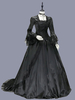 Costumes rétro noirs femmes volants dentelle Polyester tunique Marie Antoinette Costume robe gothique mascarade robe de bal