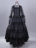 Costumes rétro noirs Robe en polyester à plusieurs niveaux Ensemble de costumes rétro Marie Antoinette pour femmes Vêtements vintage