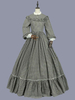 Costumes rétro noirs volants Costume Marie Antoinette robe à carreaux en Polyester tunique rétro femme robe de bal mascarade
