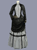Costumes rétro noirs volants robe à rayures en Polyester tunique rétro femme Costume Marie Antoinette vêtements Vintage