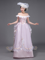 Costumes rétro rose clair chapeau à fleurs en Polyester pour femmes Costume occidental Marie-Antoinette vêtements Vintage