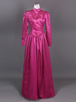 Costumes rétro roses à volants en polyester à imprimé floral Marie Antoinette Costume Robe pour femmes Ensemble rétro Vêtements vintage