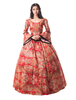 Costumes rétro rouge femmes dentelle garniture Matte Satin Mardi Gras robe époque victorienne Style Vintage Déguisements Halloween