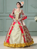 Costumes rétro rouges à volants Bow Costume Marie Antoinette Robe à imprimé floral Robe de bal de mascarade royale Déguisements Halloween