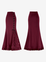 Costumes rétro rouges jupe en Polyester pour femmes jupe de Costume Marie Antoinette robe de bal de mascarade rétro