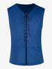 Costumes rétro sans manches en polyester rétro bleu vintage pour homme