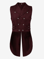 Costumes rétro sans manches en polyester rétro haut vintage noir pour homme