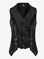 Costumes rétro sans manches en polyester vintage noir pour homme