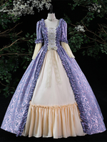 Costumes rétro violets à volants pour femmes Costume Marie-Antoinette robe en Polyester Style ROCOCO Costume du 18ème siècle