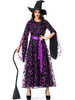Costumes Sorcière Cosplay Robe Imprimé Étoiles Tulle Costumes Déguisements Halloween