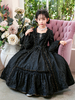 Costumes Victoriens Rococo Robe Rétro Noire Enfant Fille Bal Masqué Vintage