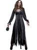 Costumes Zombie Cosplay Effrayant Noire Femme Robe Choker Tulle Costume Déguisement Halloween