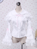 Coton blanc Lolita Blouse Hime longues manches dentelle Bow Trim Déguisements Halloween