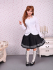 Coton blanc Lolita Blouse manches longues dentelle garniture bandoulières Déguisements Halloween