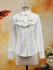 Coton Blouse manches longues Stand collier volants Bow Déguisements Halloween