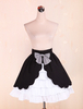 Coton noir et blanc Lolita jupe multicouche doux archet Déguisements Halloween