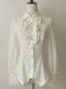 Coton plissé blanc Lolita Chic chemise pour femmes Déguisements Halloween
