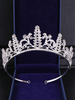 Couronne de diadème de mariage en argent Royal Vintage Headpieces Strass Accessoires de cheveux de mariée