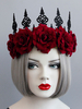 Couronne De Rose Bordeaux Femmes Coiffure Accessoires De Costume Déguisement Halloween