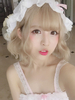 Court Lolita Perruques Heat Fibre résistant Blonde Lolita Perruques Déguisements Halloween