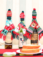 Couvercle de bouteille de Noël à motifs en tricot décorations de costumes de Noël Déguisements Halloween