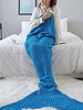 Couverture en laine Couverture en forme de poisson en polyester bleu cyan