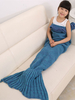 Couverture en laine Couverture pour enfants en forme de poisson en polyester bleu cyan