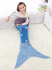 Couverture en laine pour enfants Couverture décontractée pour enfants en forme de poisson en polyester bleu
