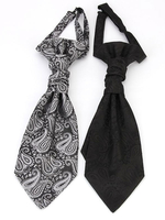 Cravate Vintage Noire Aristocrate Costumes Rétro Pour Homme Déguisements Halloween