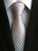 Cravates pour hommes en argent Jacquard Polyester Chic Cravate