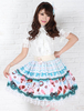 Crème glacée de Sweet Lolita Polyester bleu jupe imprimé dentelle blanc Déguisements Halloween