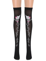 Crâne fille saloon bas genou chaussettes hautes Halloween Cosplay Costume accessoires