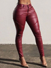 Cuir Comme Leggings Femmes Leggings Maigres Avec Des Poches