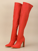 Cuissarde à Talons Hauts Femme avec Bout Pointu Unicolore