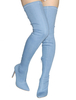 Cuissardes à talons aigus en tissu unicolore Zip avec lacets