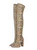 Cuissardes à Talons Hautes Femmes Hiver à Cuir Synthétique Imprimés Léopard avec Bout Pointu Unicolore Sexy
