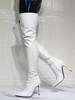 Cuissardes blanches à talons hauts pour femmes cuissardes sexy au dessus du genou