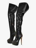 Cuissardes Bottes Sexy À Talons Hauts À Plateforme Rivet Chaussures Femme