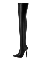 Cuissardes chic à talons aigus en Synthétique noir unicolore mocassin