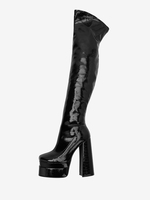 Cuissardes En Cuir PU à Talons épais Pour Femmes Botte Sexy