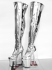 Cuissardes Femme à Talons Hauts Sexy avec Plateforme Unicolore