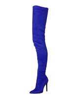 Cuissardes Femme Bottes au dessus de genou Talon haut Bout pointu tissu élastique