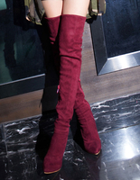 Cuissardes femme en daim Bottes à talon aigu