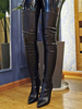 Cuissardes femme sexy bout pointu talon aiguille en PU