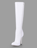 Cuissardes Hautes Femme Hiver à Talons Hautes Fins en Cuir Synthétique Vernies avec Bout Rond Unicolore Cuissardes Bottes Femme