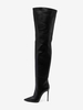 Cuissardes Noires À Bout Pointu À Talons Hauts Bottes Sexy Femme