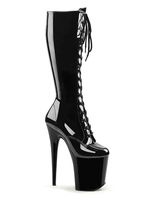 Cuissardes sexy femme talon haut plateforme à lanière