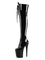 Cuissardes sexy femme talon haut plateforme à lanière