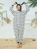 Dalmatien Kigurumi Carnaval Onesie Adultes Pyjamas Blanc Long Combinaisons Unisexe Animal Sleepwear Déguisements Halloween