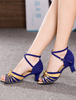 Danse bleu sandales sangles Suede talons hauts pour femmes